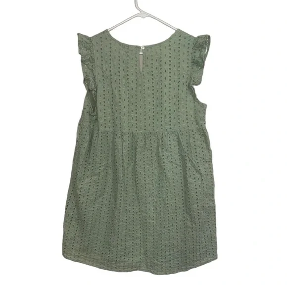 The Nines by HATCH Small Flutter Short Sleeve Eyelet Maternity Dress Mint Size L - Picture 3 of 4